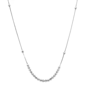 Deja Vu Platinum Floating Bead Necklace