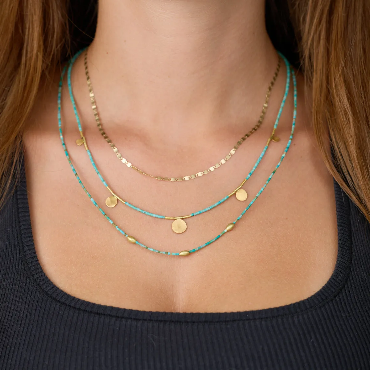 Delicate Gold Flat Chain Necklace