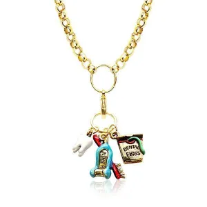 Dental Assistant Charm Necklace in Gold