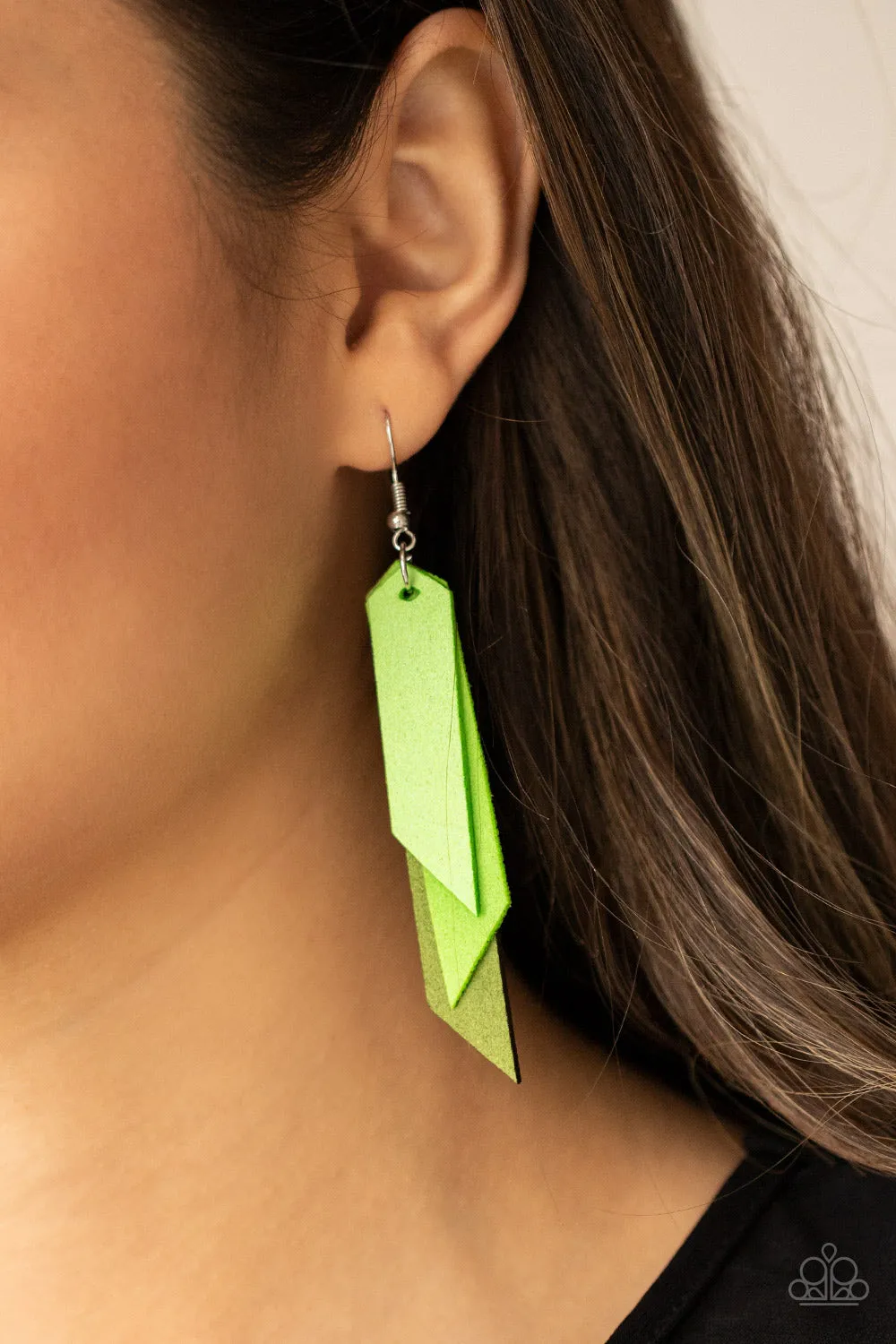 Earrings Suede Shade - Green E290