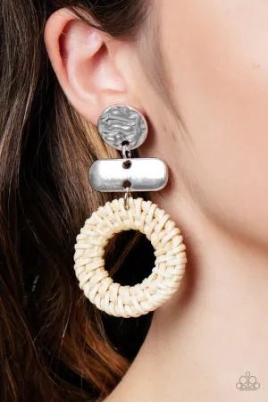 Earrings Woven Whimsicality - White E2437