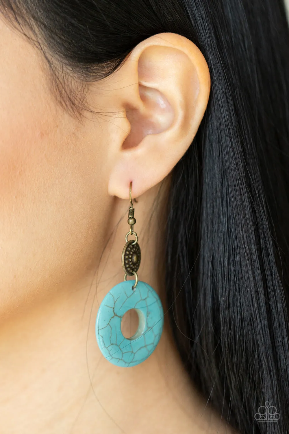 Earthy Epicenter - Brass Earring