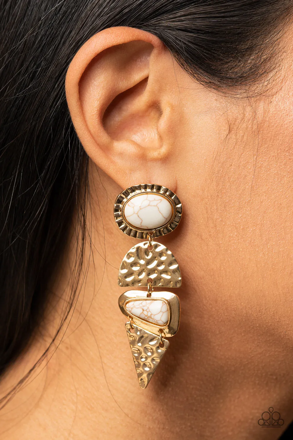 Earthy Extravagance - Gold Post Earring