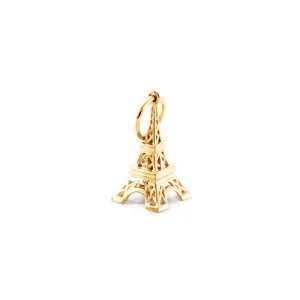 Eiffel Tower Paris Charm, France, Solid Gold Mini