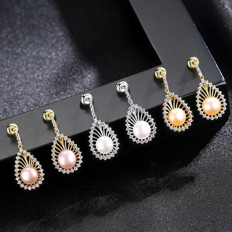 Ethnic Style Natural Pearl Stud Earrings