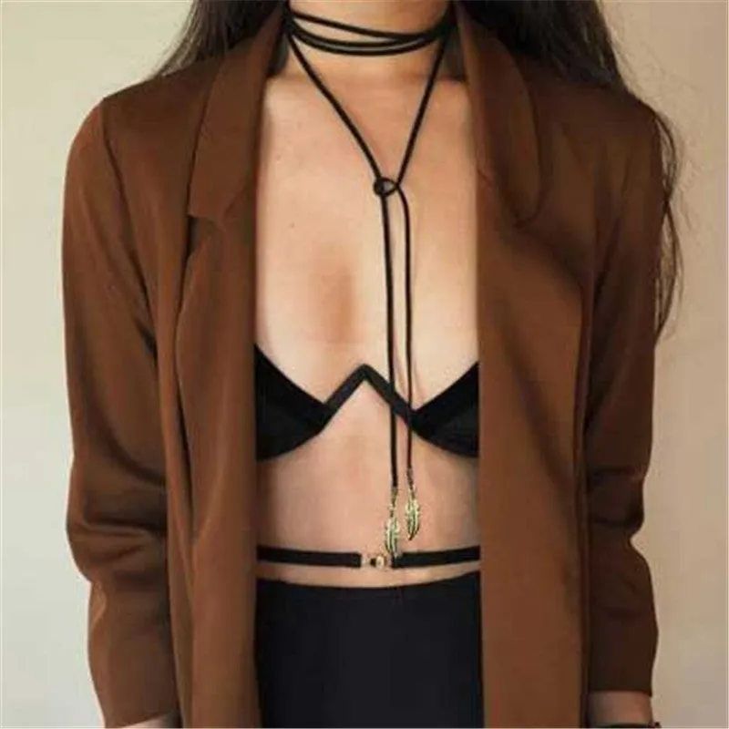 Feather Tassel Clavicle Chain Korean Velvet Choker