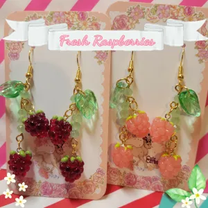 Fresh Raspberry Earrings