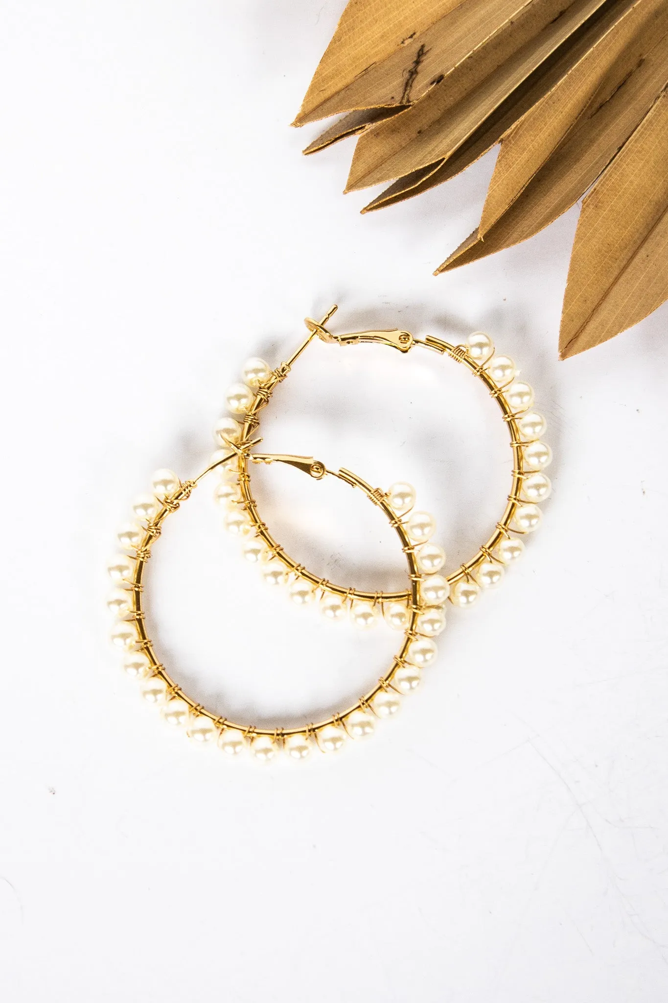 Full Moon Pearl Hoop Earrings