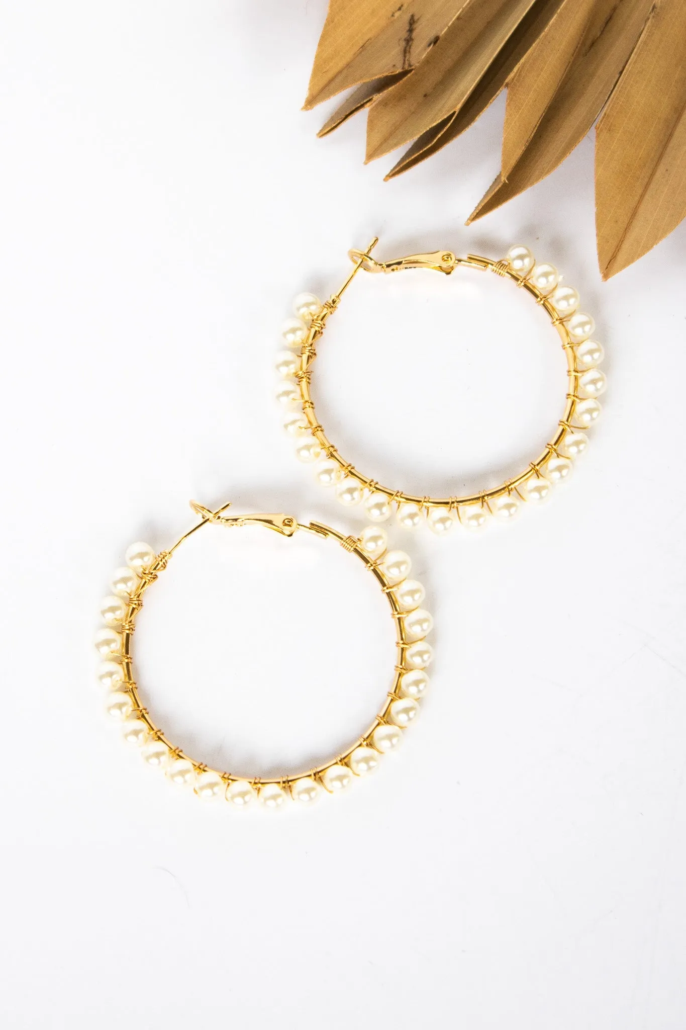 Full Moon Pearl Hoop Earrings