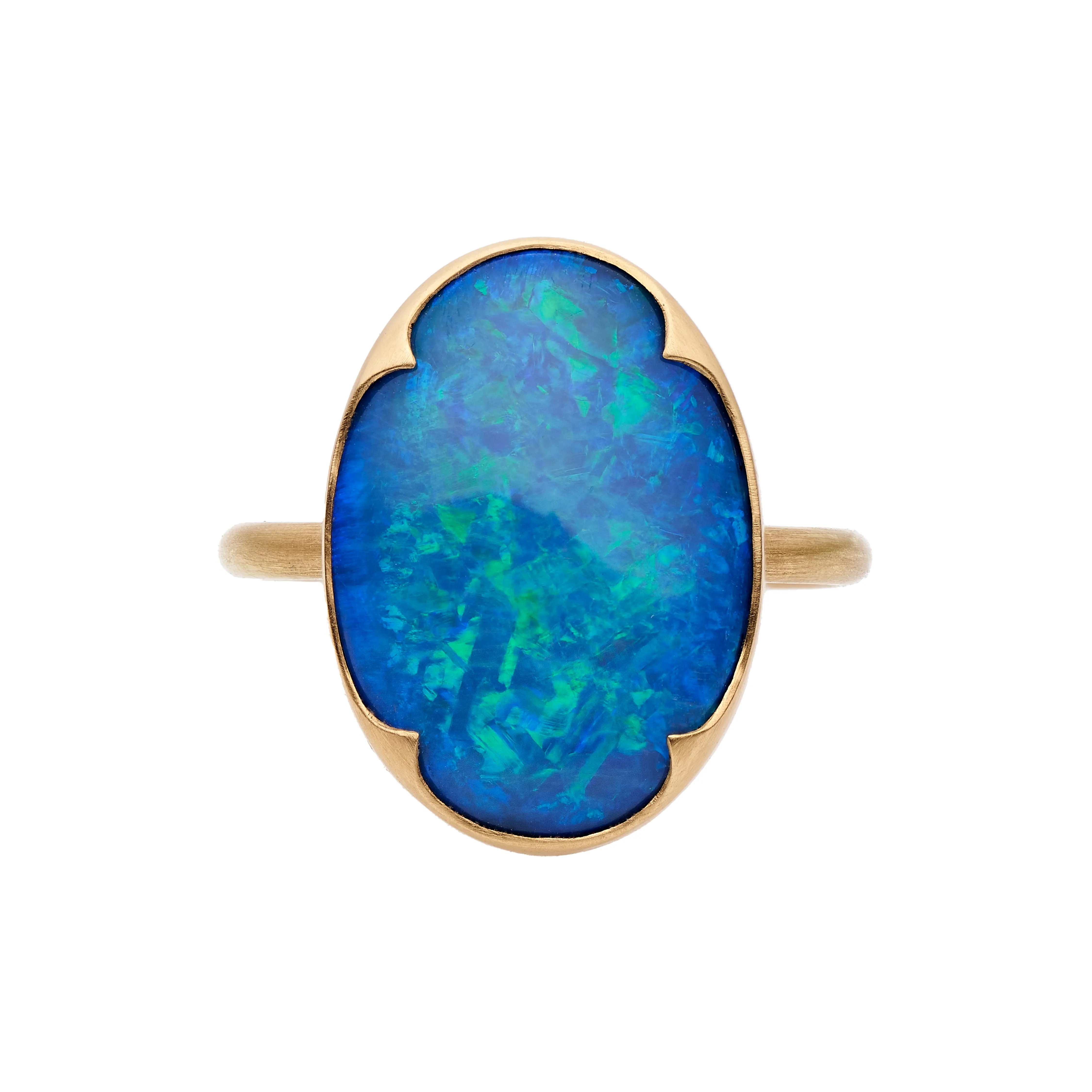 Gabriella Kiss 18k Oval Australian Opal Ring - 4.8 ct.