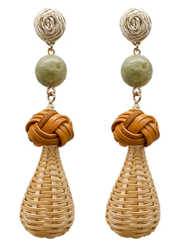 Gigi Rattan Drops-Amazonite