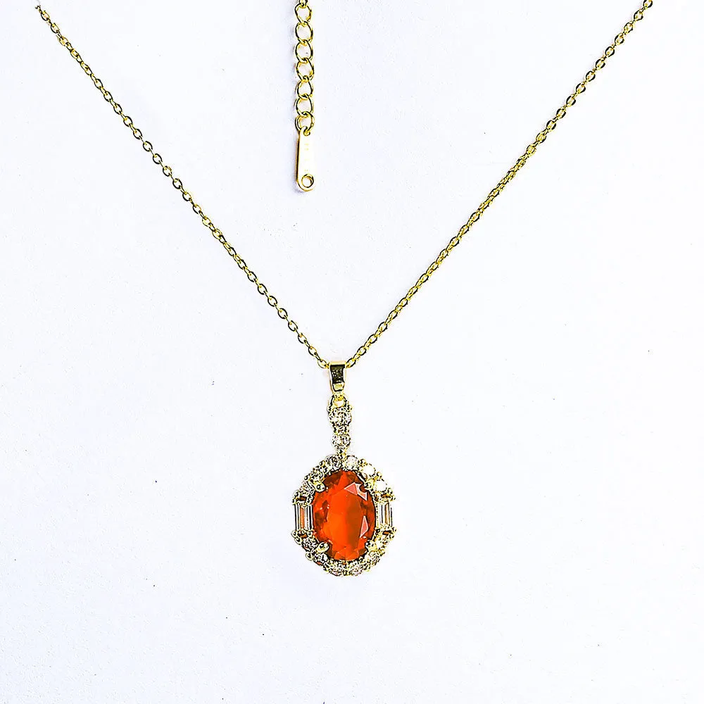 Gleaming Zircon  Colorful Gem Necklace - Fluffy