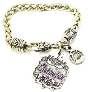 Godmother Victorian Scroll Cable Link Chain Bracelet