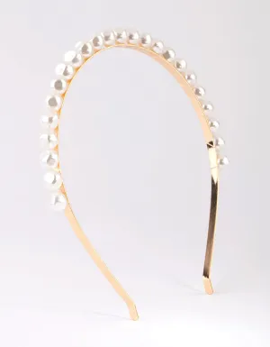 Gold Irregular Pearl Headband