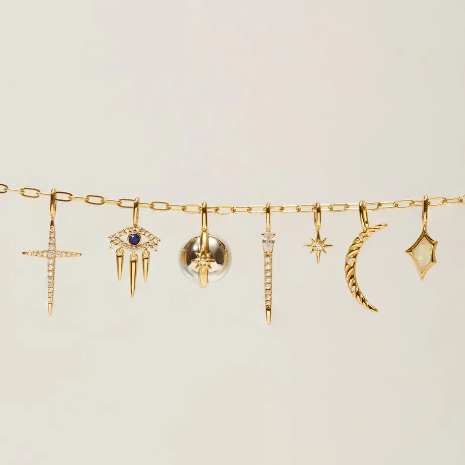 Gold Mini Link Charm Chain Necklace