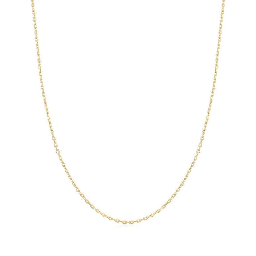 Gold Mini Link Charm Chain Necklace