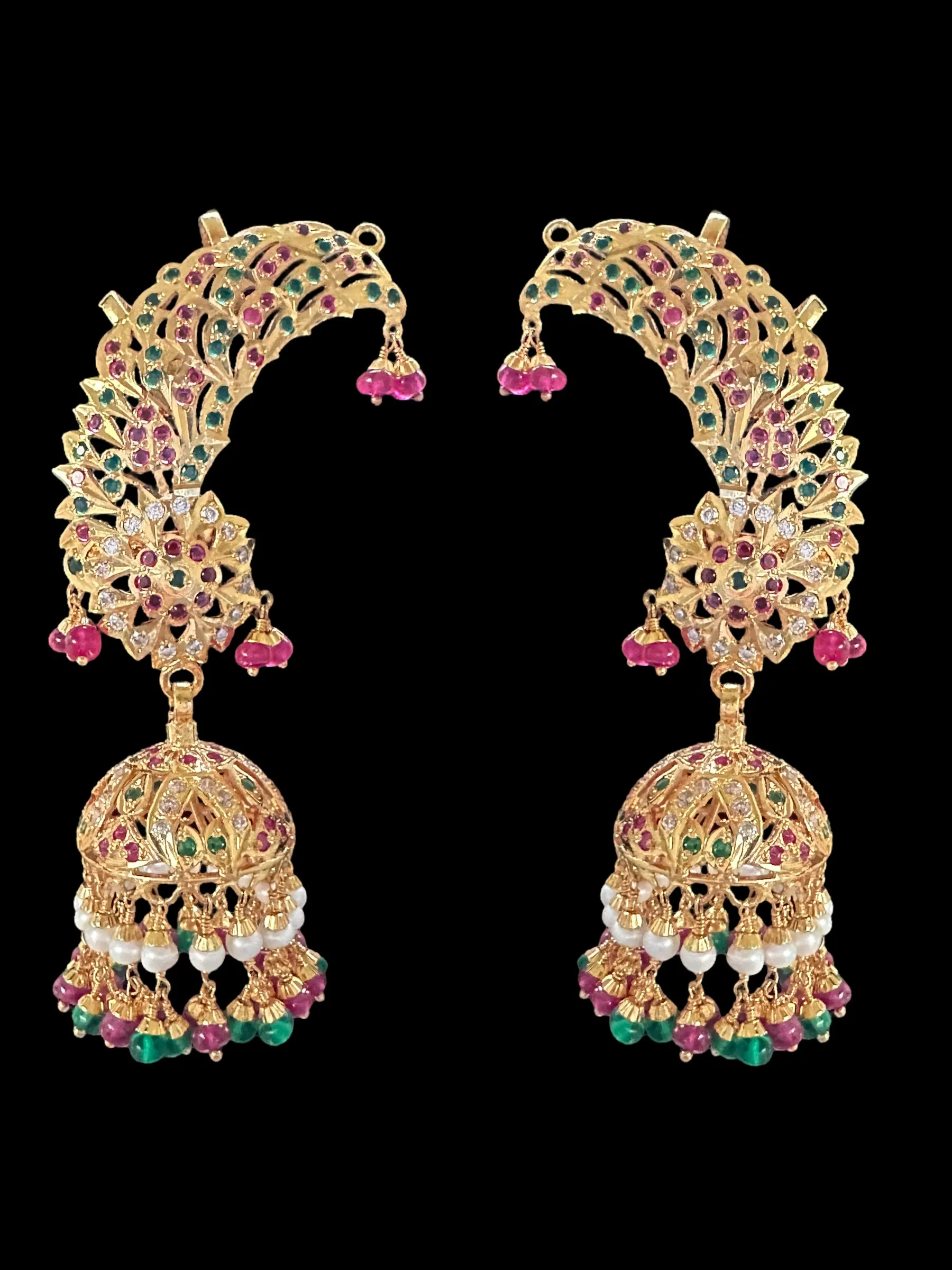 Gold plated silver kaanphool / ear cuffs ( READY TO SHIP) (Copy)