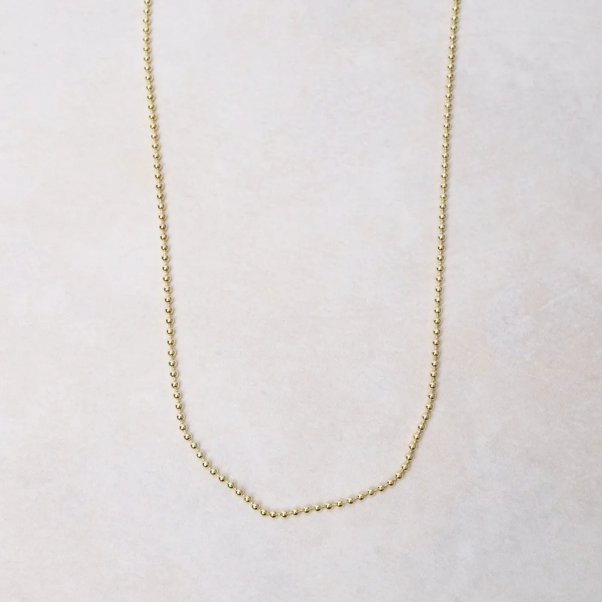 Gold Plated Sterling Silver Bead Chain