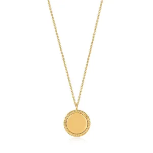 Gold Rope Disc Necklace