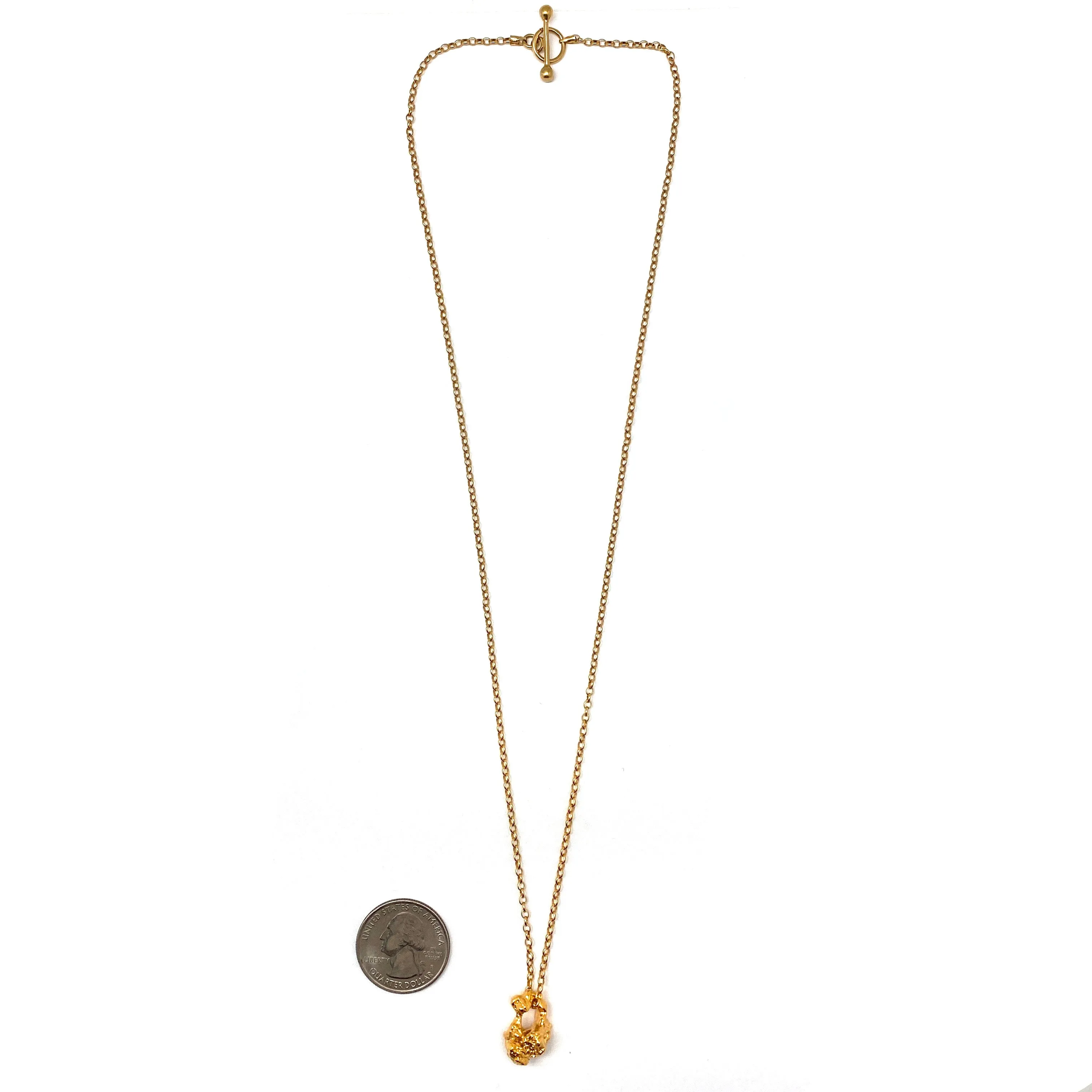 Gold Vermeil Nugget and Pearl Interchangable Necklace