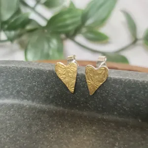 Golden Floral Heart stud earrings