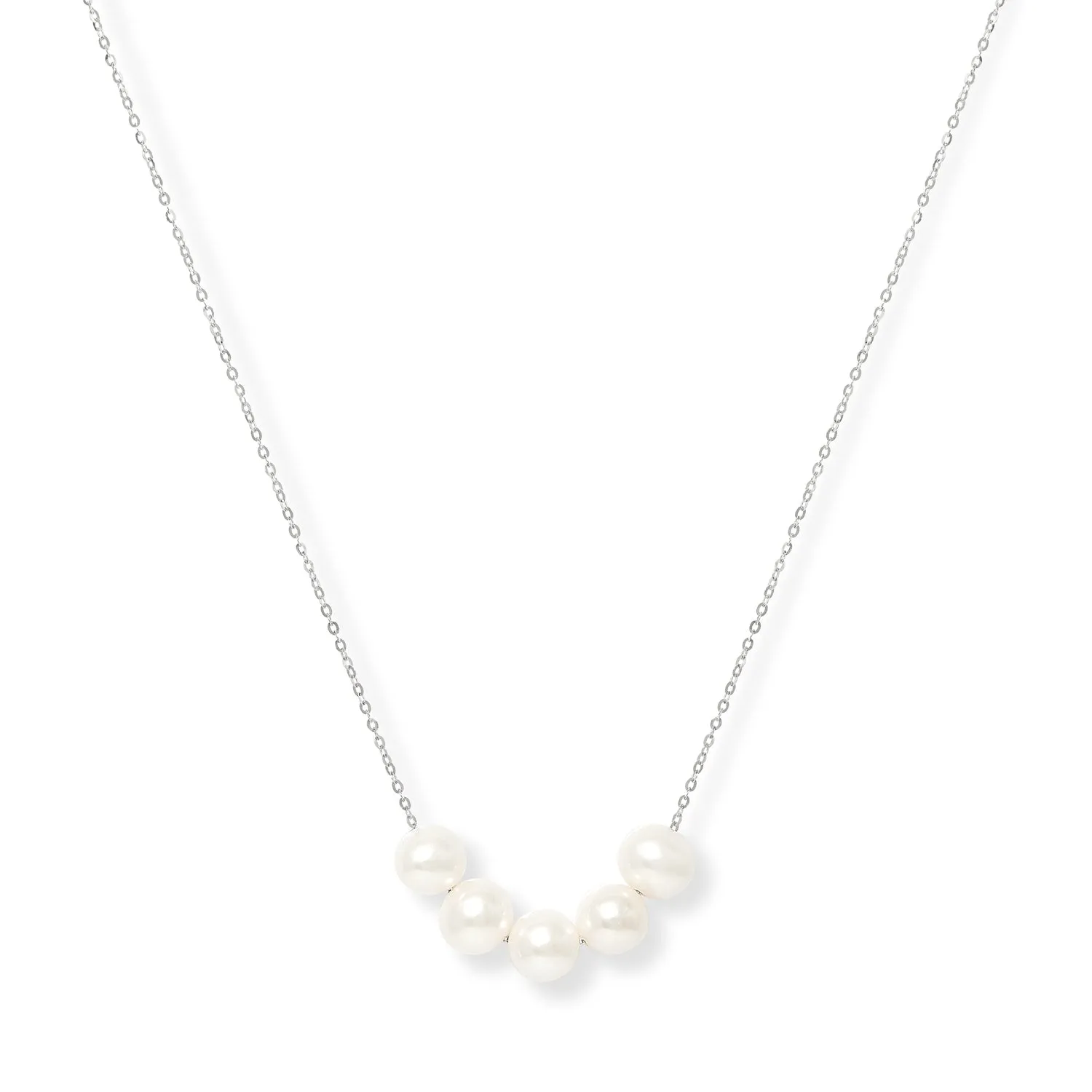 Gratia sterling silver chain with white cultured freshwater pearls