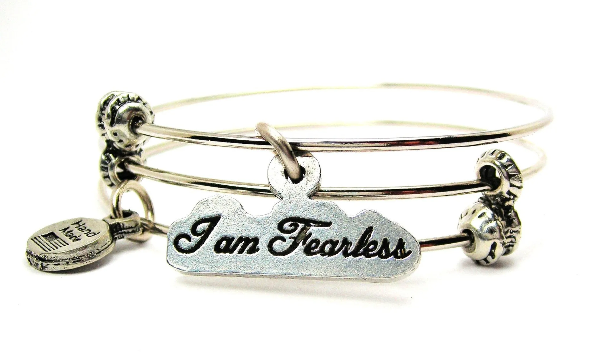 I Am Fearless Triple Style Expandable Bangle Bracelet