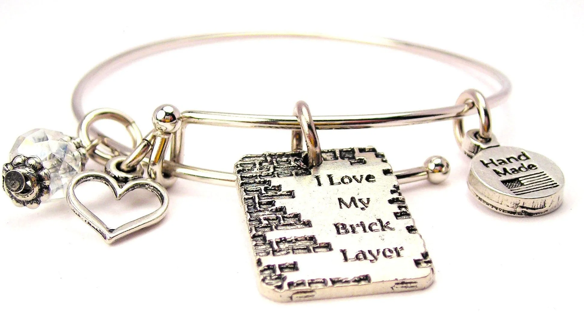 I Love My Brick Layer Expandable Bangle Bracelet