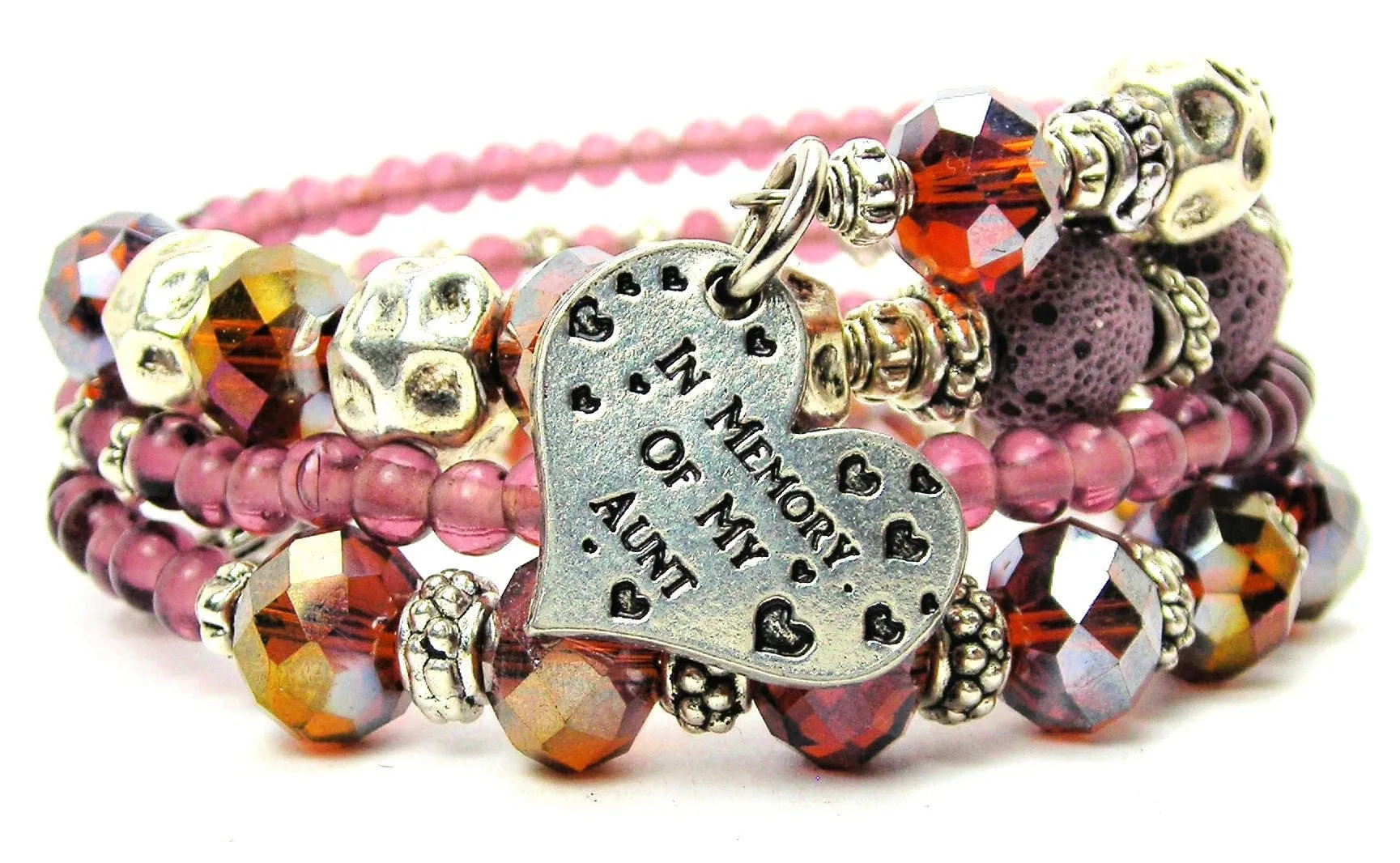 In Memory Of My Aunt Heart Multi Wrap Bracelet