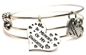 In Memory of My Daughter Triple Style Expandable Bangle Bracelet