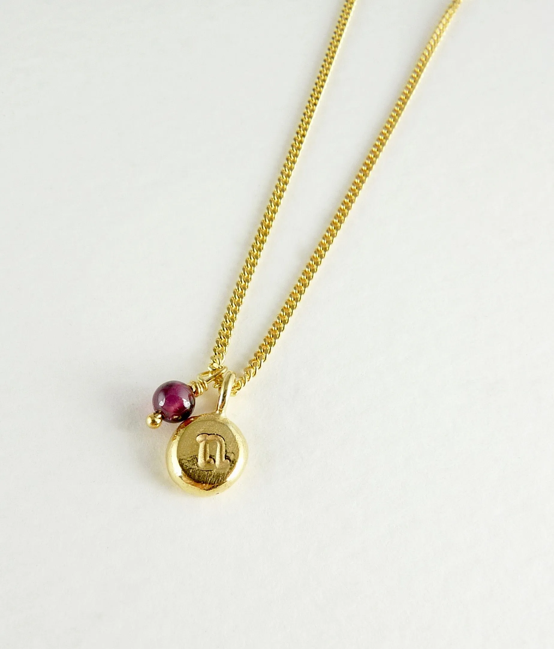 Initial & Birthstone Delicate Necklace