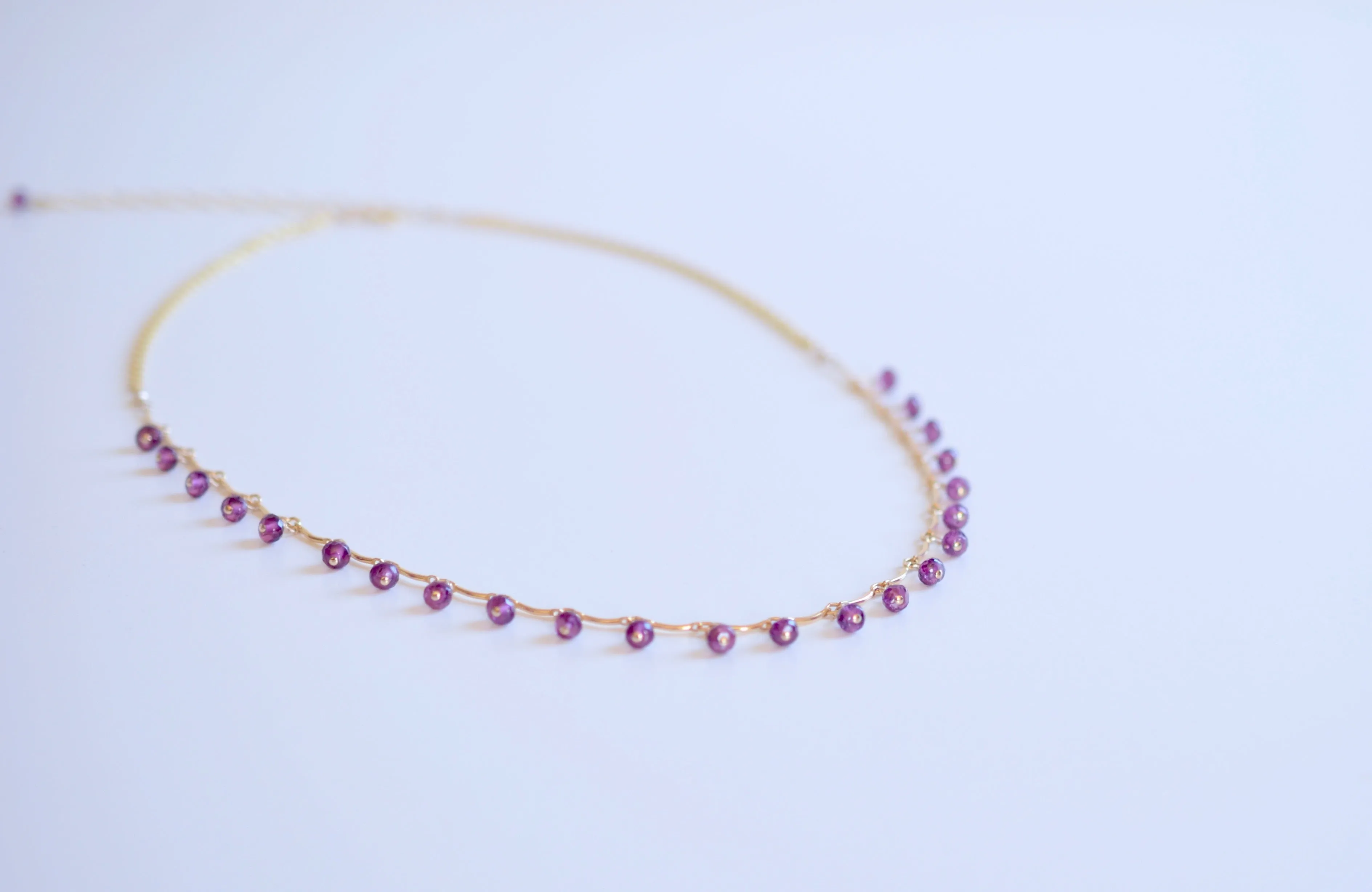 Leticia - Rhodolite Garnet, 14k Gold Filled Necklace