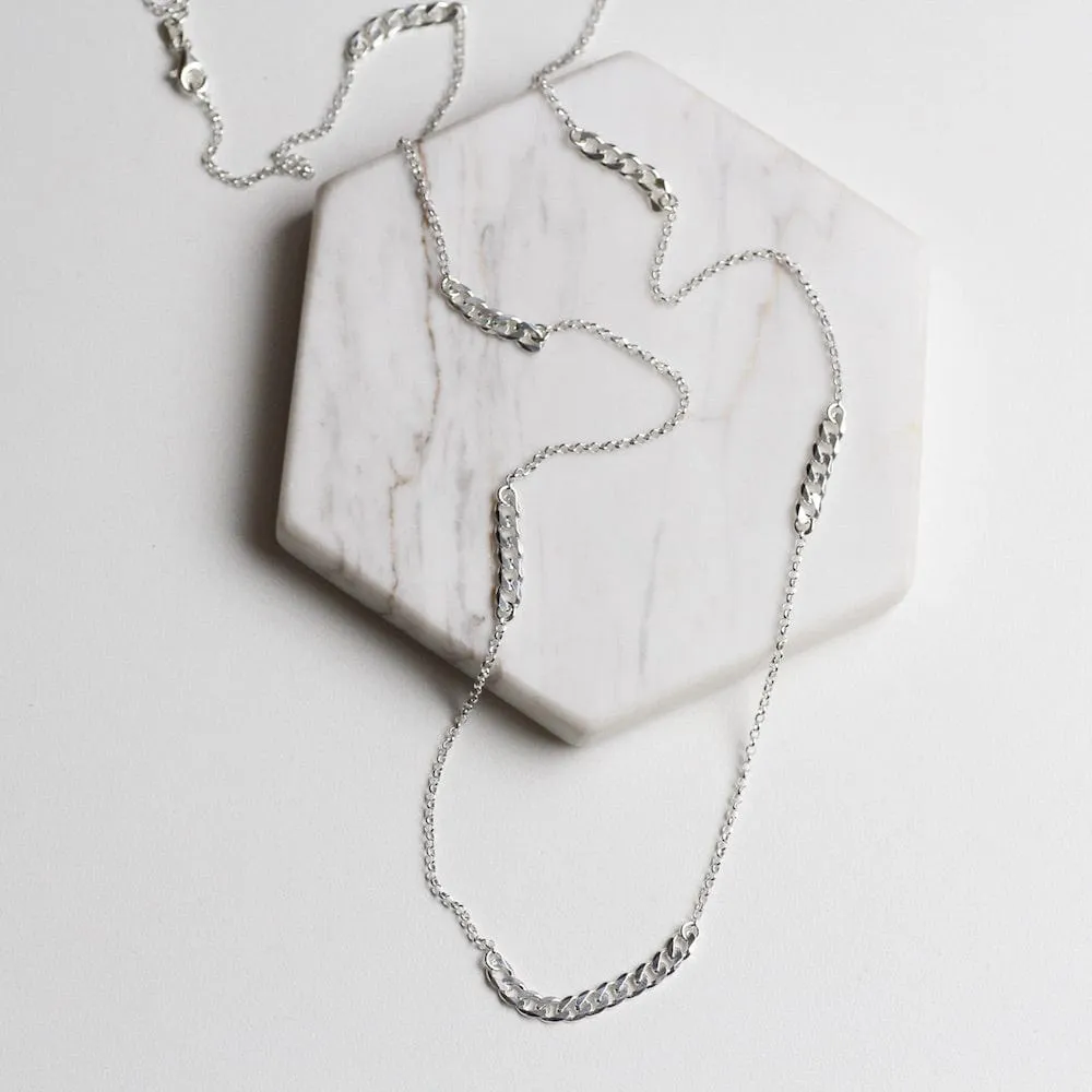 Long Curb Chain Station Necklace