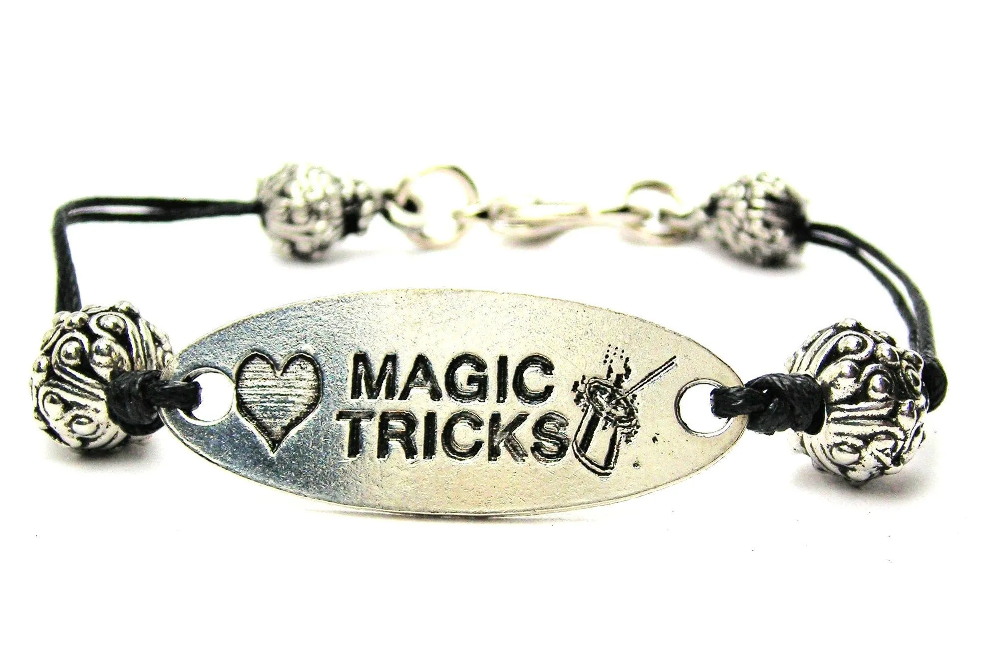 Love Magic Tricks Black Cord Connector Bracelet