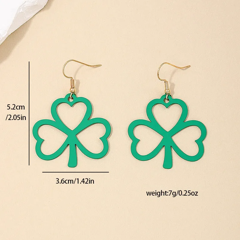 Lucky Clover Leaf Metal Earrings from Vienna Verve Collection