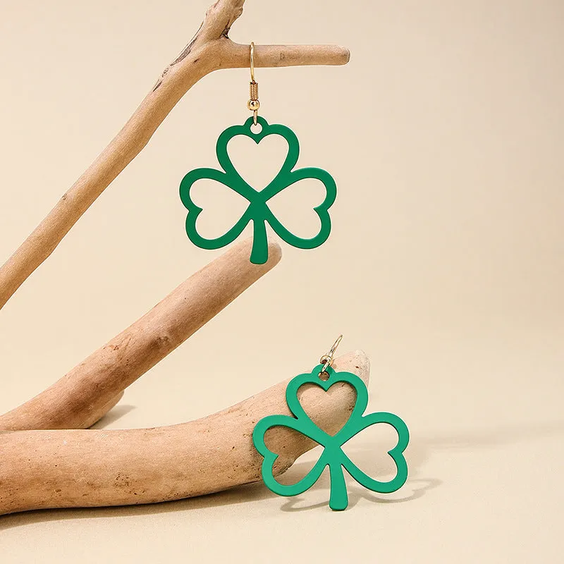 Lucky Clover Leaf Metal Earrings from Vienna Verve Collection