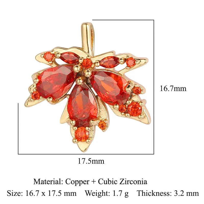 Luxurious Cross Leaves Gem Plating Inlay Zircon Gold Plated Jewelry Accessories