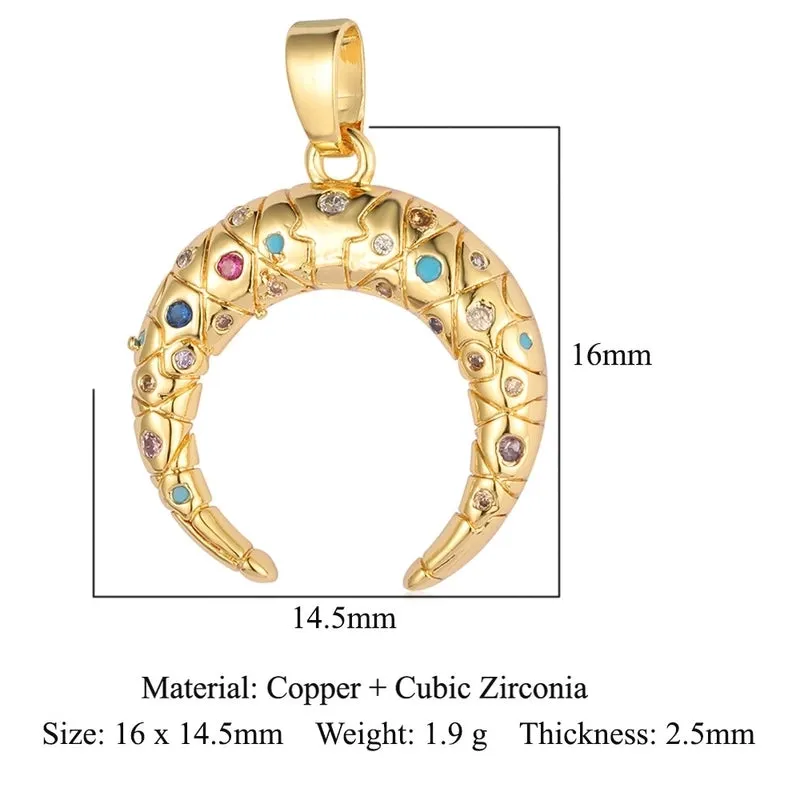 Luxurious Cross Leaves Gem Plating Inlay Zircon Gold Plated Jewelry Accessories