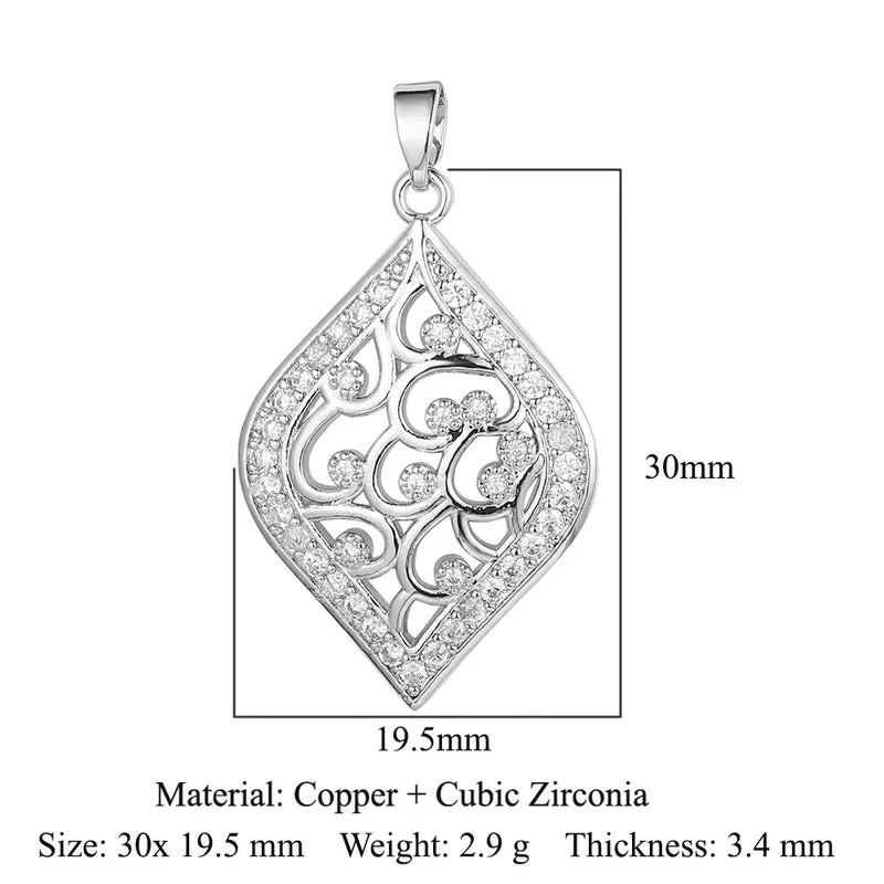 Luxurious Cross Leaves Gem Plating Inlay Zircon Gold Plated Jewelry Accessories