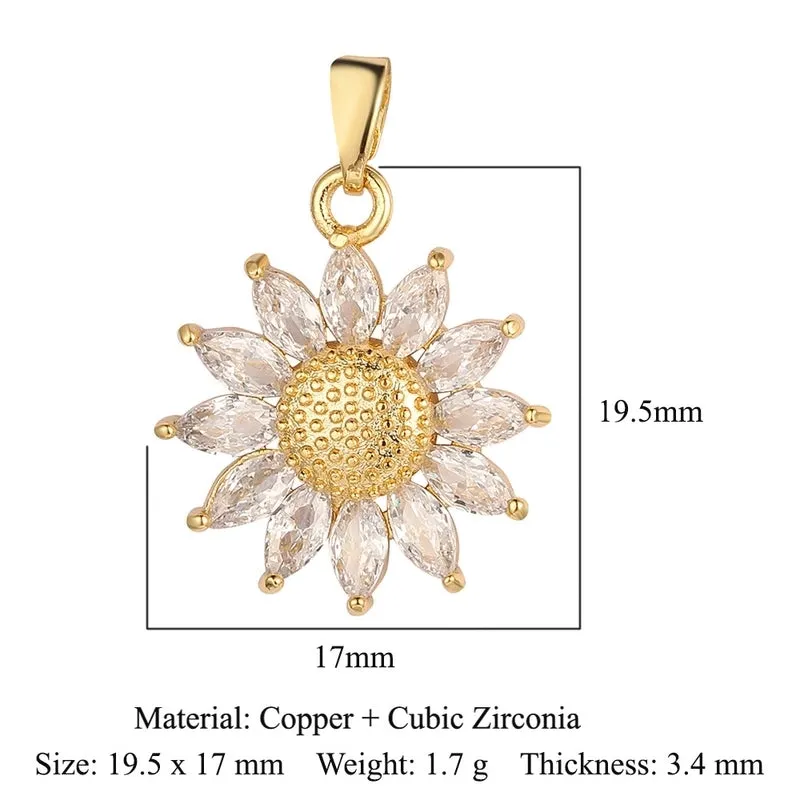 Luxurious Cross Leaves Gem Plating Inlay Zircon Gold Plated Jewelry Accessories