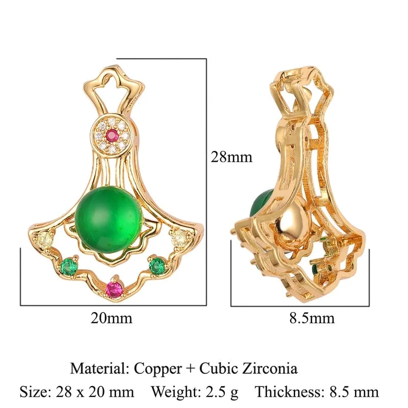 Luxurious Oval Water Droplets Gem Plating Inlay Zircon Charms Jewelry Accessories