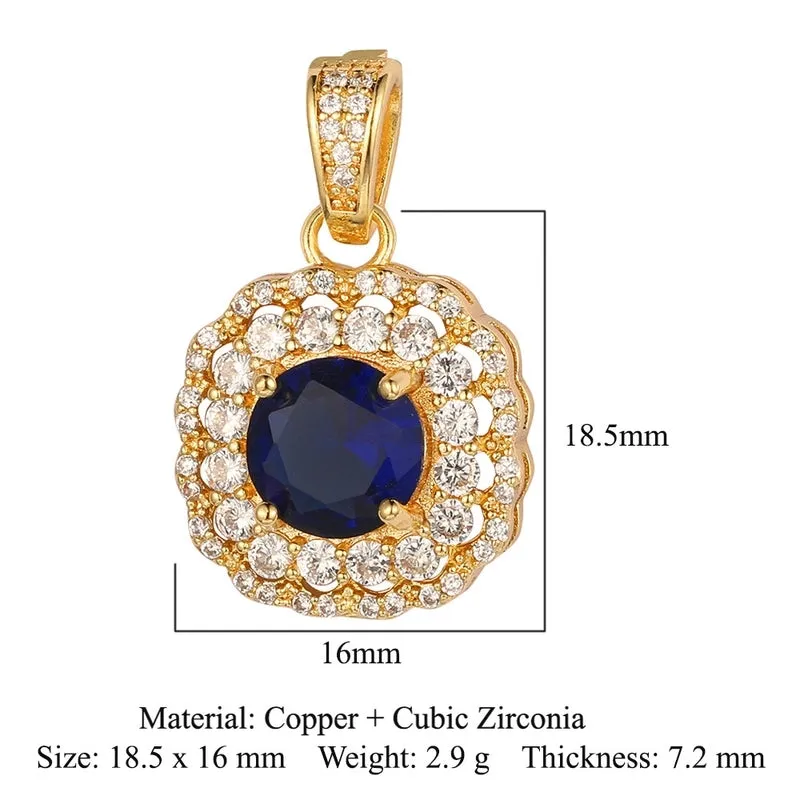 Luxurious Oval Water Droplets Gem Plating Inlay Zircon Charms Jewelry Accessories