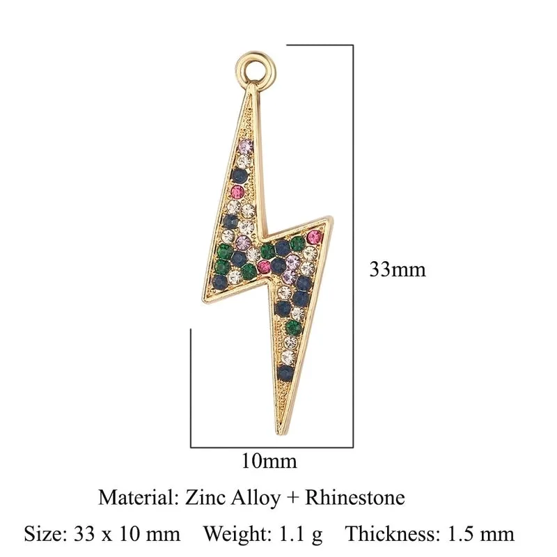 Luxurious Snake Butterfly Lightning Copper Plating Inlay Zircon 18k Gold Plated Charms Jewelry Accessories