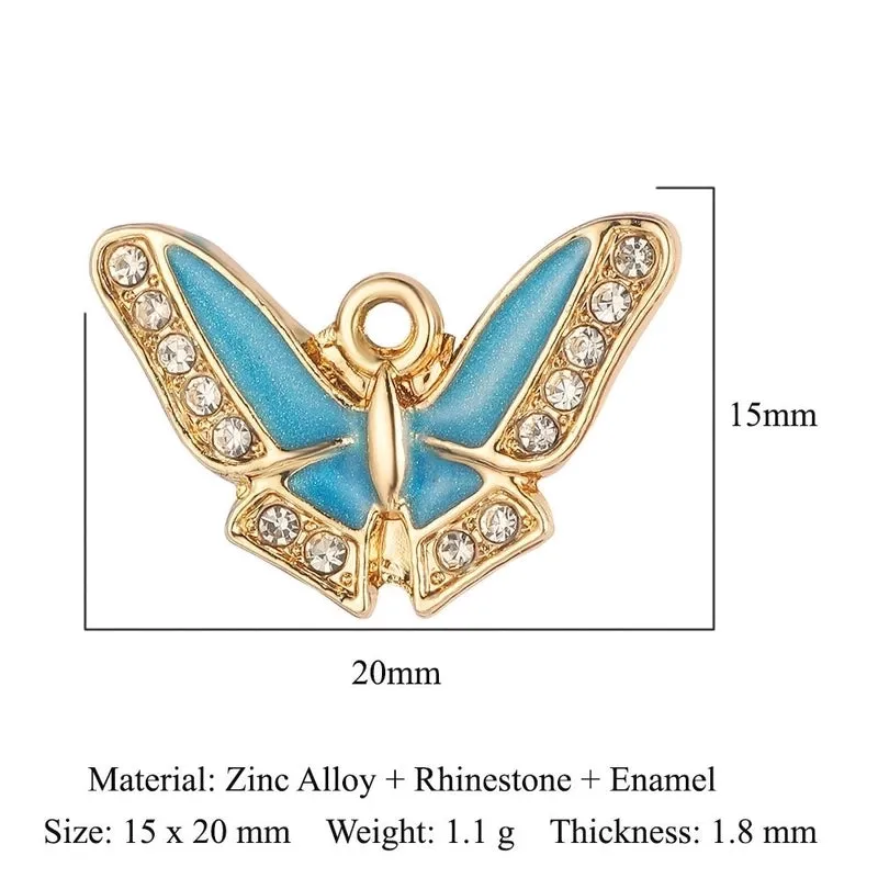 Luxurious Snake Butterfly Lightning Copper Plating Inlay Zircon 18k Gold Plated Charms Jewelry Accessories