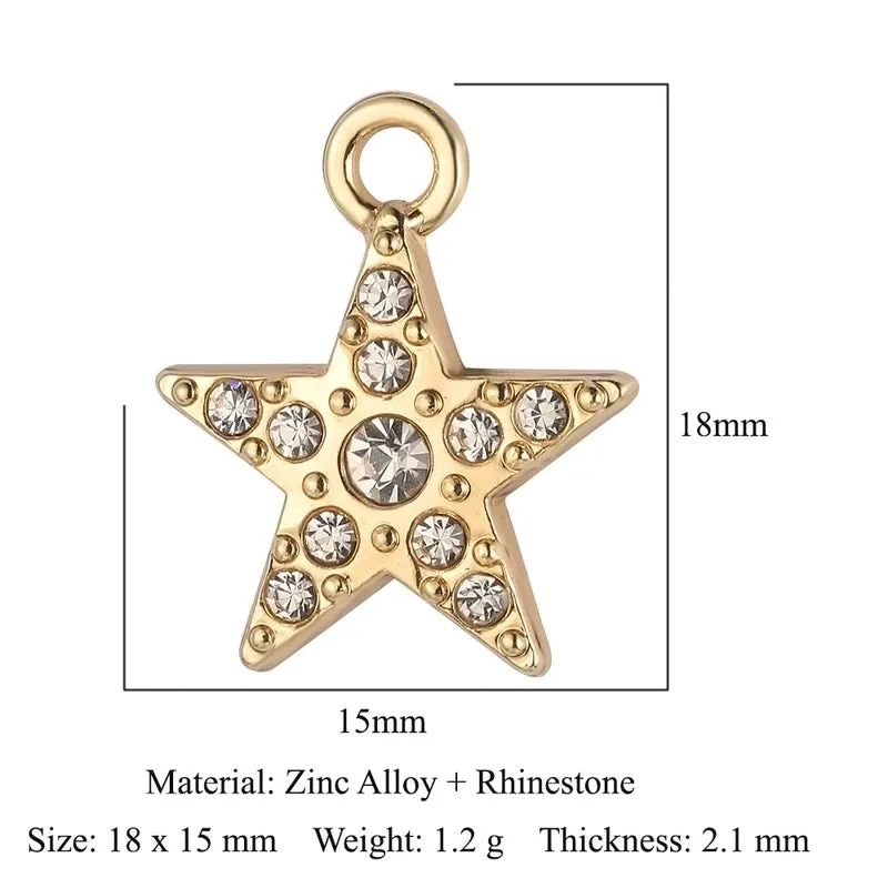 Luxurious Snake Butterfly Lightning Copper Plating Inlay Zircon 18k Gold Plated Charms Jewelry Accessories