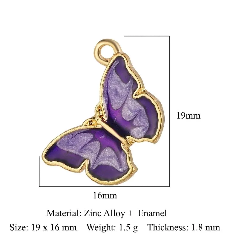 Luxurious Snake Butterfly Lightning Copper Plating Inlay Zircon 18k Gold Plated Charms Jewelry Accessories