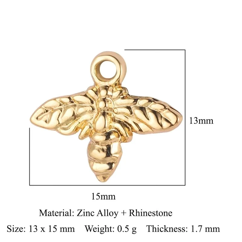 Luxurious Snake Butterfly Lightning Copper Plating Inlay Zircon 18k Gold Plated Charms Jewelry Accessories