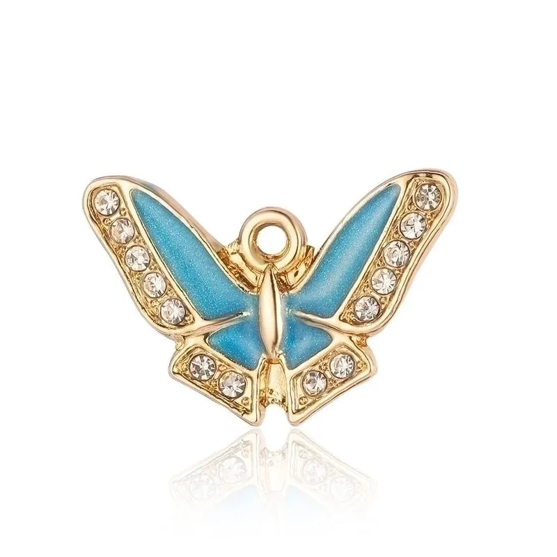 Luxurious Snake Butterfly Lightning Copper Plating Inlay Zircon 18k Gold Plated Charms Jewelry Accessories