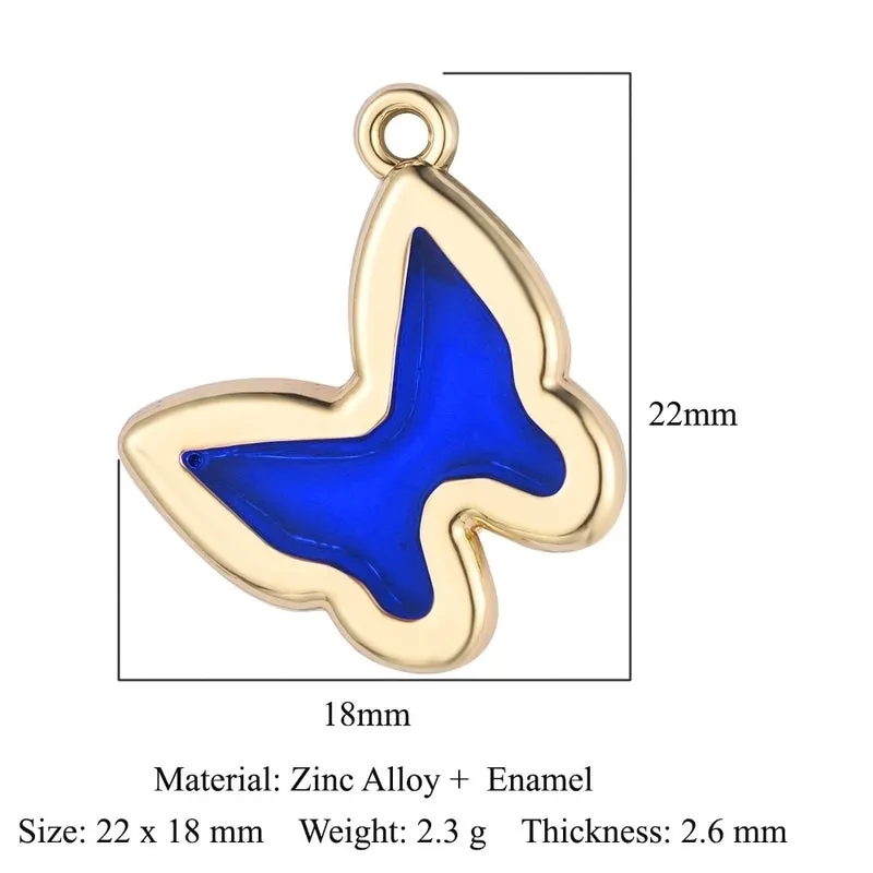 Luxurious Snake Butterfly Lightning Copper Plating Inlay Zircon 18k Gold Plated Charms Jewelry Accessories