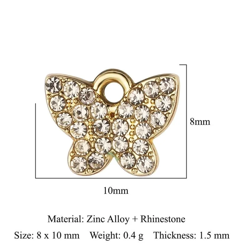 Luxurious Snake Butterfly Lightning Copper Plating Inlay Zircon 18k Gold Plated Charms Jewelry Accessories